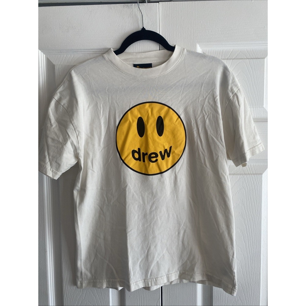 Drew House Mascot Graphic Tee Women White Smiley Face Streetwear Cotton Size XXS